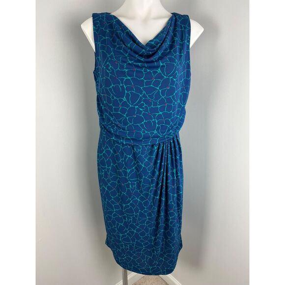 Talbots Blue Ruched Sheath Midi Dress - Picture 1 of 5